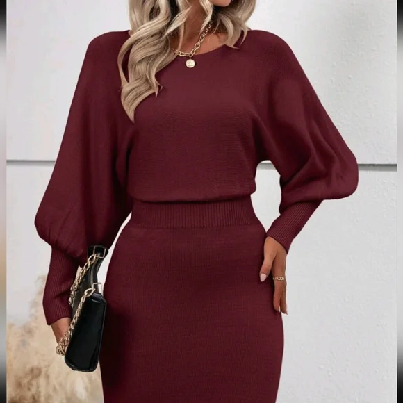 Batwing Sleeve Sweater Dress - Picture 5 of 5